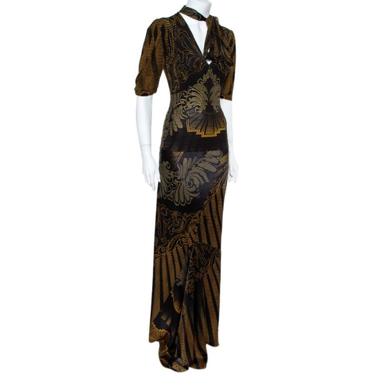 Pre Owned Roberto Cavalli Multicolor Prink Top and Skirt Set S