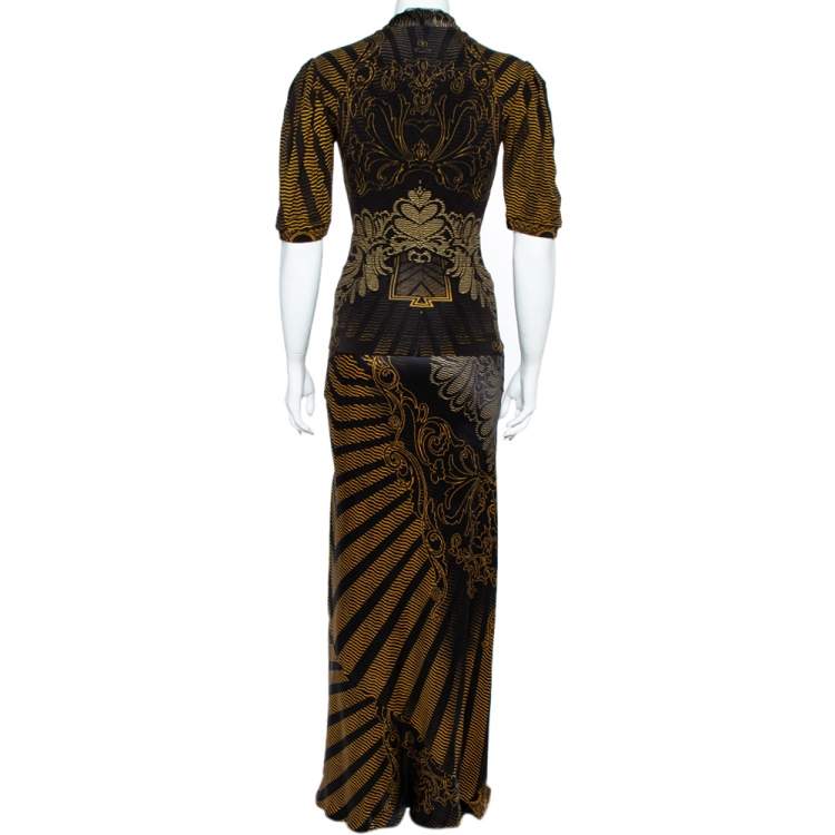Pre Owned Roberto Cavalli Multicolor Prink Top and Skirt Set S
