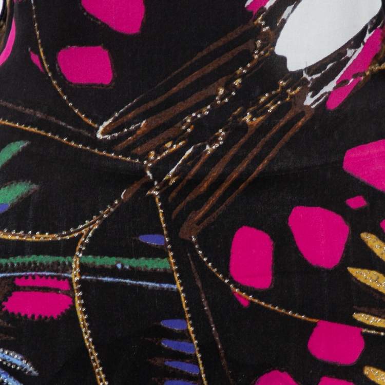 Pre Owned Roberto Cavalli  Multicolor Silk Skirt and Top Set M