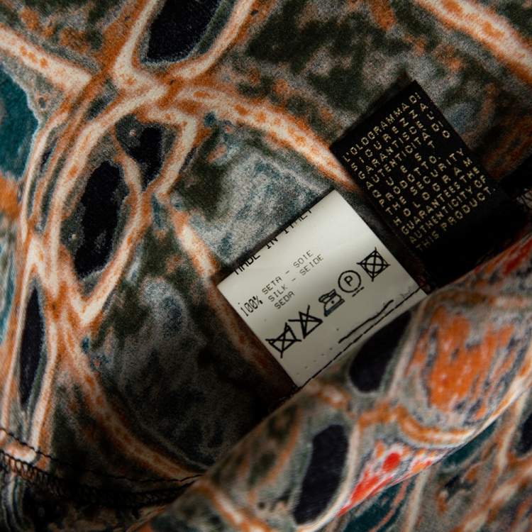 Pre Owned Roberto Cavalli  Multicolor Print Silk Top And Skirt Set M
