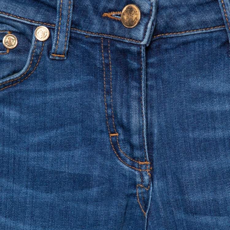 Pre Owned Roberto Cavalli Indigo Denim Straight Fit Jeans S
