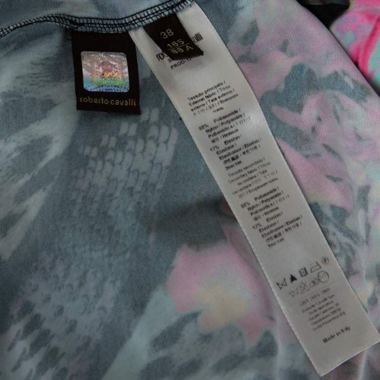 Pre Owned Roberto Cavalli Multicolor Print Midi Dress S