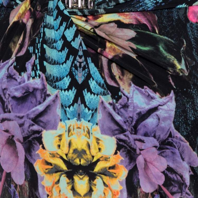 Pre Owned Roberto Cavalli Multicolor Print Midi Dress S