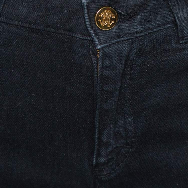 Pre Owned Roberto Cavalli Black Denim Flared Jeans S