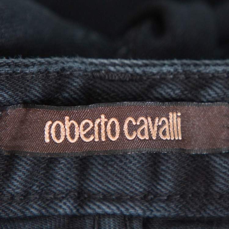 Pre Owned Roberto Cavalli Black Denim Flared Jeans S