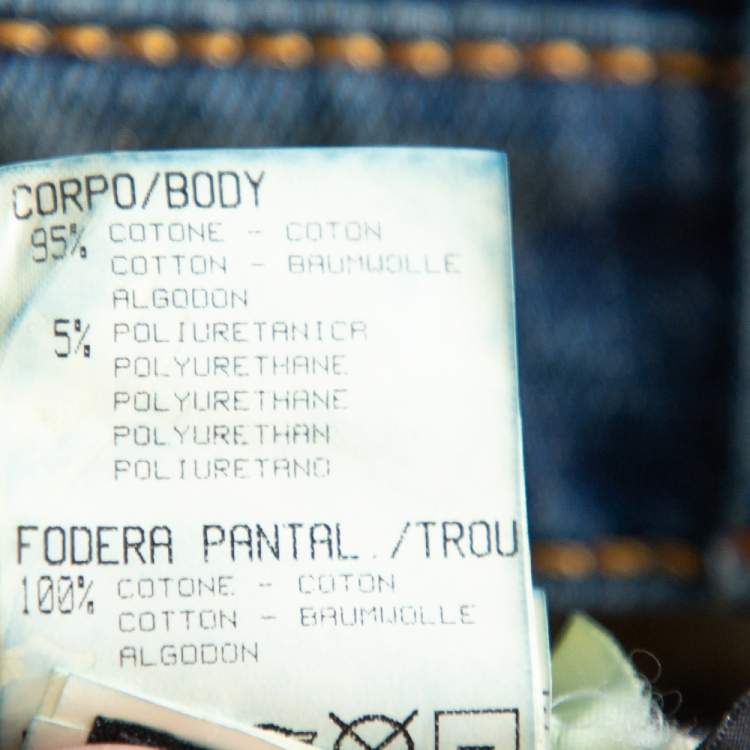 Pre Owned Roberto Cavalli Blue Medium Washed Denim Straight Leg Jeans L