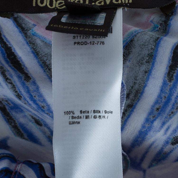 Pre Owned Roberto Cavalli Pink Hued Silk Palazzo Pants S