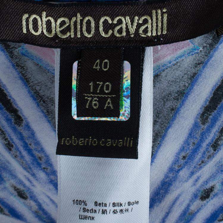 Pre Owned Roberto Cavalli Pink Hued Silk Palazzo Pants S