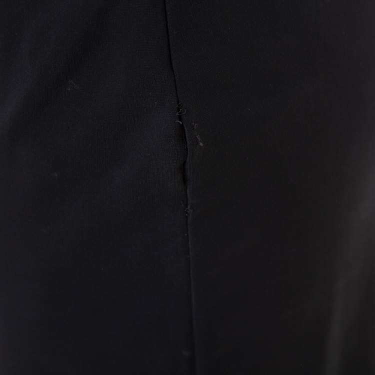 مملوكة مسبقًا Roberto Cavalli Black Knit Embellished Waist Detail Plunge Neck Sheath Dress M