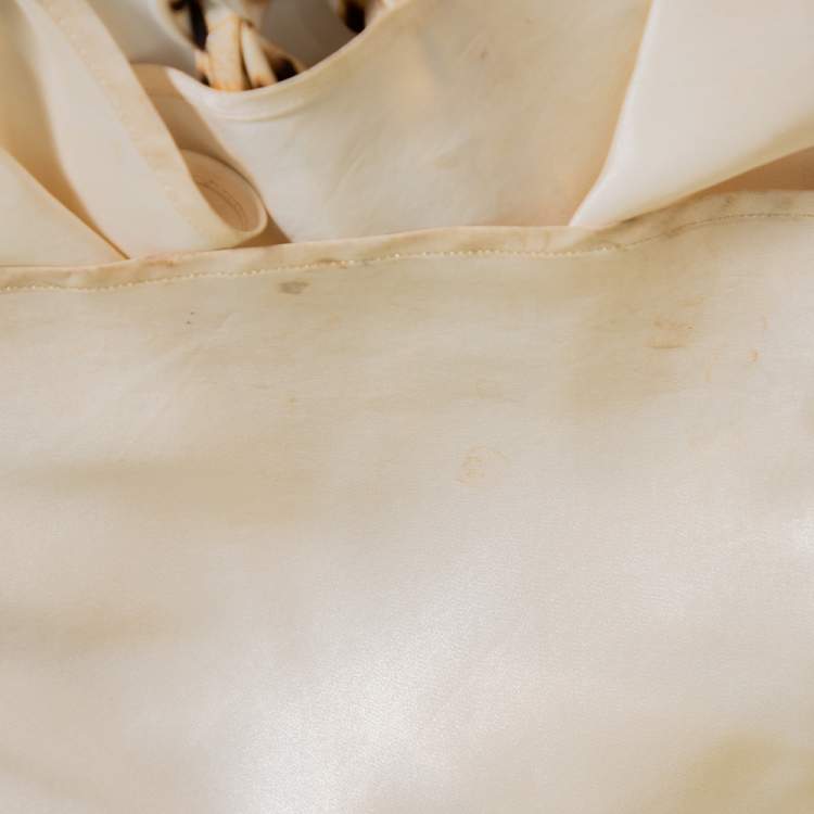 Pre Owned Roberto Cavalli Beige Animal Printed Silk Satin Halter Neck Maxi Dress M