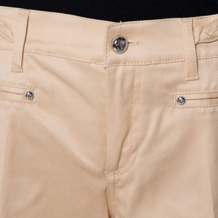 مملوكة مسبقًا Roberto Cavalli Beige Cotton Bootcut Trousers L