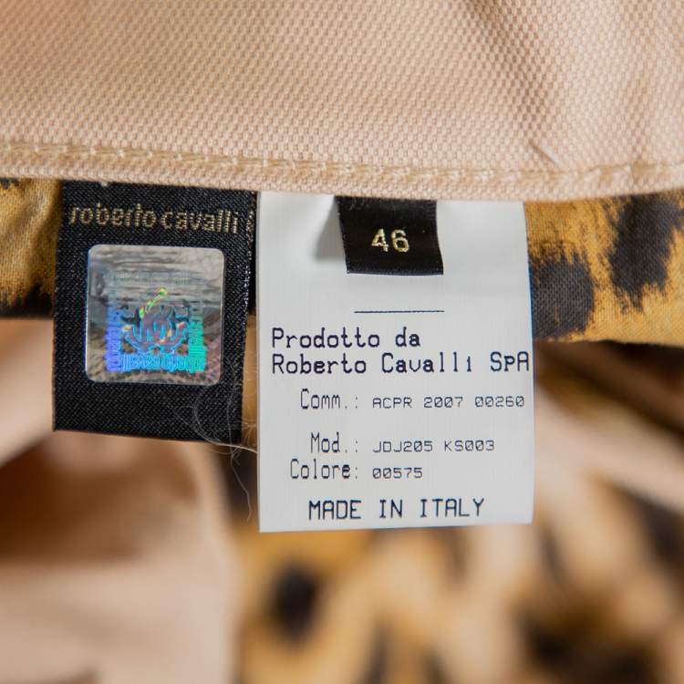 مملوكة مسبقًا Roberto Cavalli Beige Cotton Bootcut Trousers L