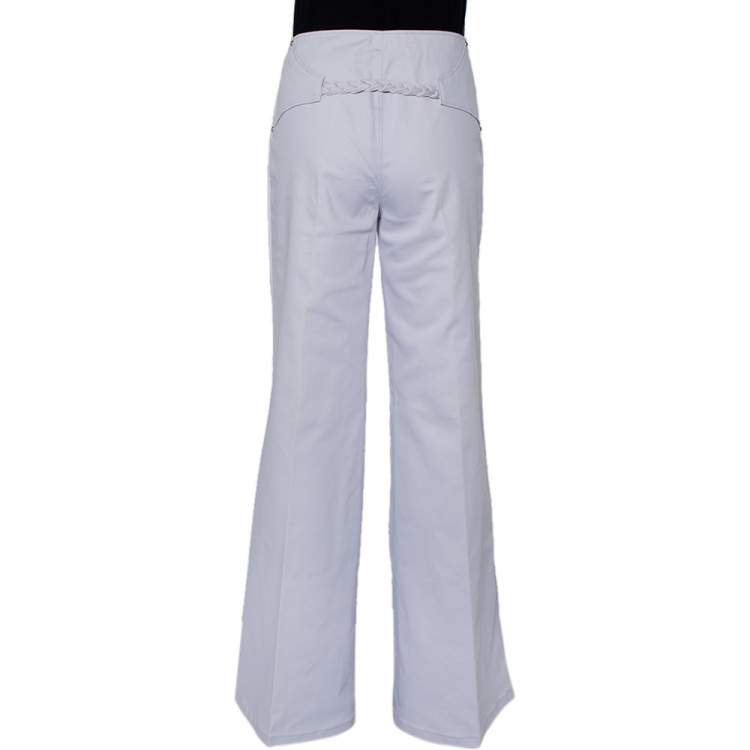 Pre Owned Roberto Cavalli Lavender Cotton Bootcut Trousers L