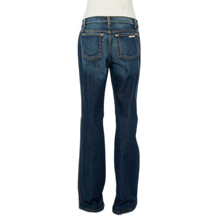 Pre Owned Roberto Cavalli Navy Blue Denim Straight Leg Jeans XL
