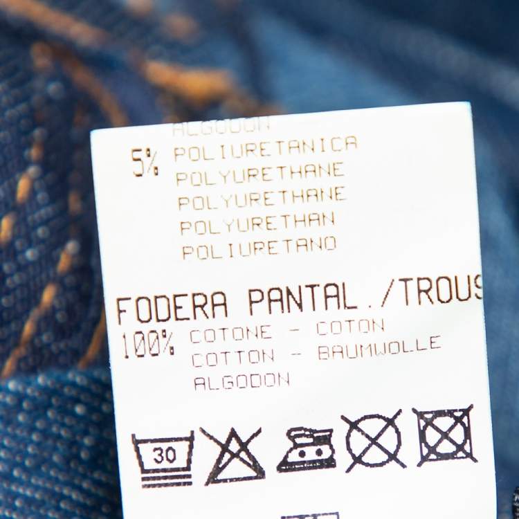 Pre Owned Roberto Cavalli Navy Blue Denim Straight Leg Jeans XL