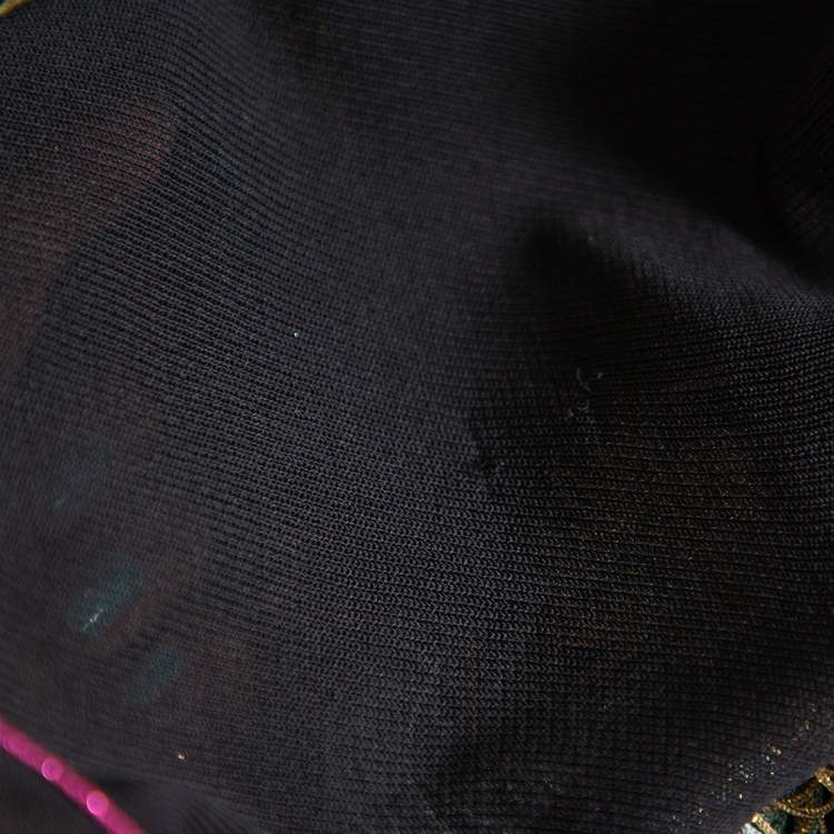 Pre Owned Roberto Cavalli Multicolor Knit Fringed Maxi Dress M