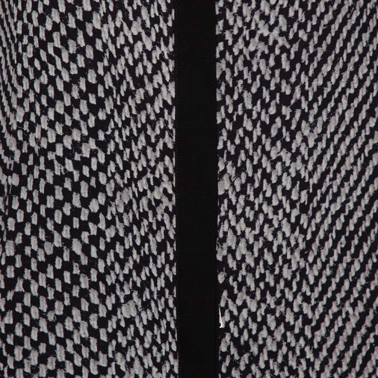 Pre Owned Roberto Cavalli Monochrome Silk Long Sleeve Sheer Blouse S