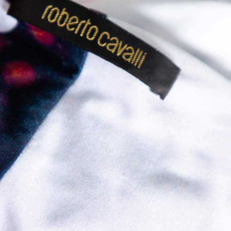 Pre Owned Roberto Cavalli Multicolor Printed Jersey Sleeveless Mini Dress L