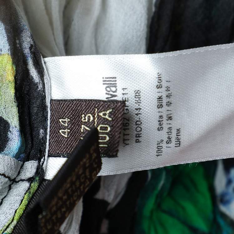 Pre Owned Roberto Cavalli Multicolor Printed Crushed Silk Asymmetric Dress M