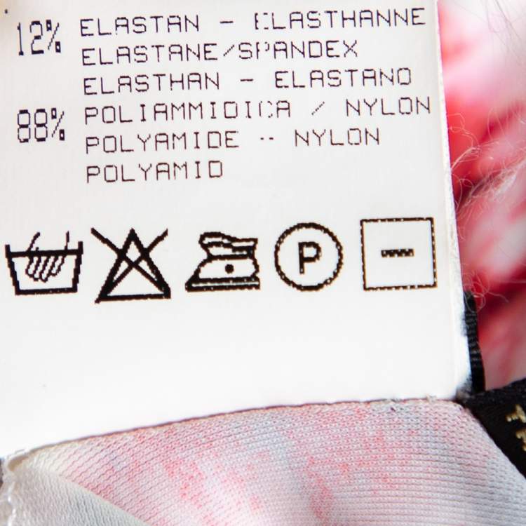 Pre Owned Roberto Cavalli Cream Floral Printed Knit Plunge Neck Camisole M