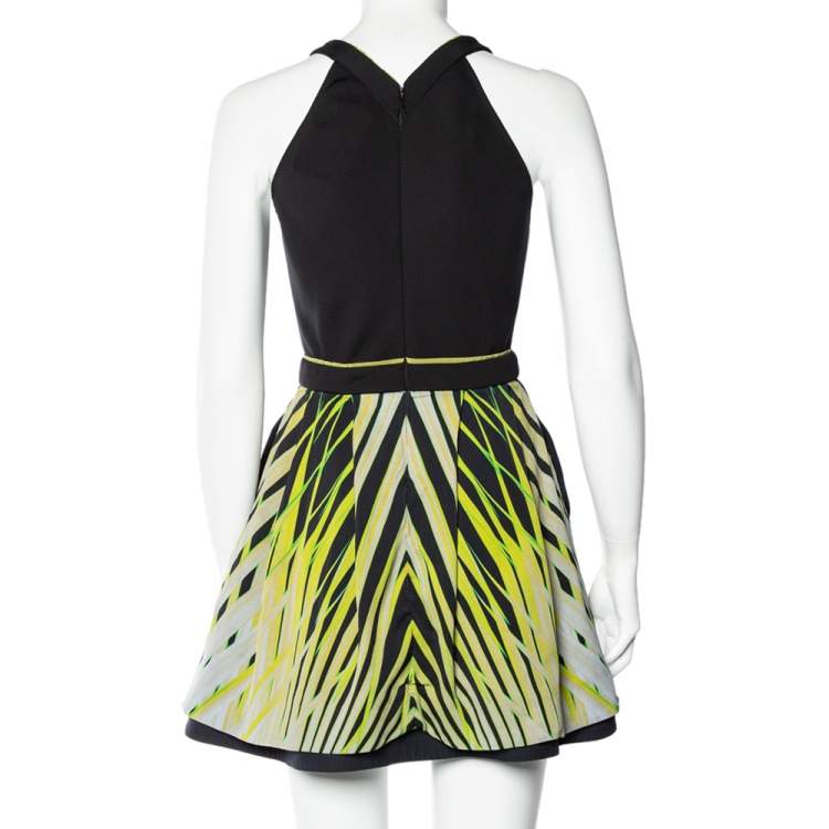 Pre Owned Roberto Cavalli Black Printed Knit Sleeveless Dress S