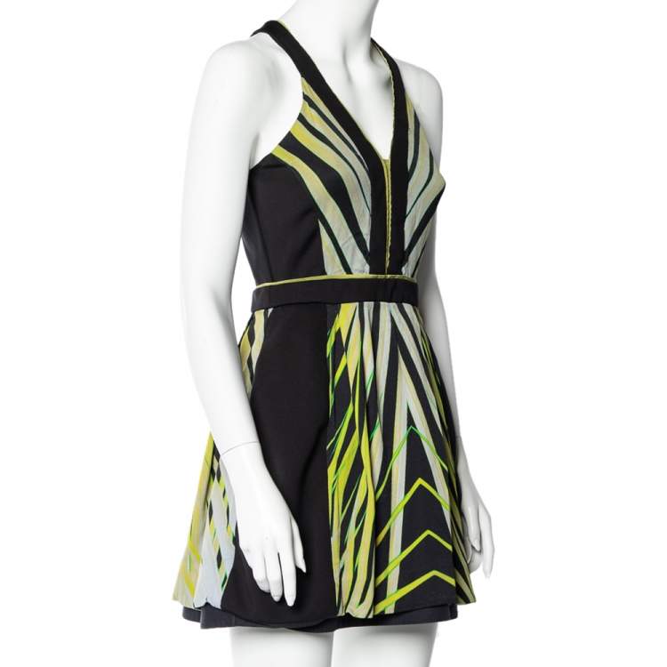 Pre Owned Roberto Cavalli Black Printed Knit Sleeveless Dress S