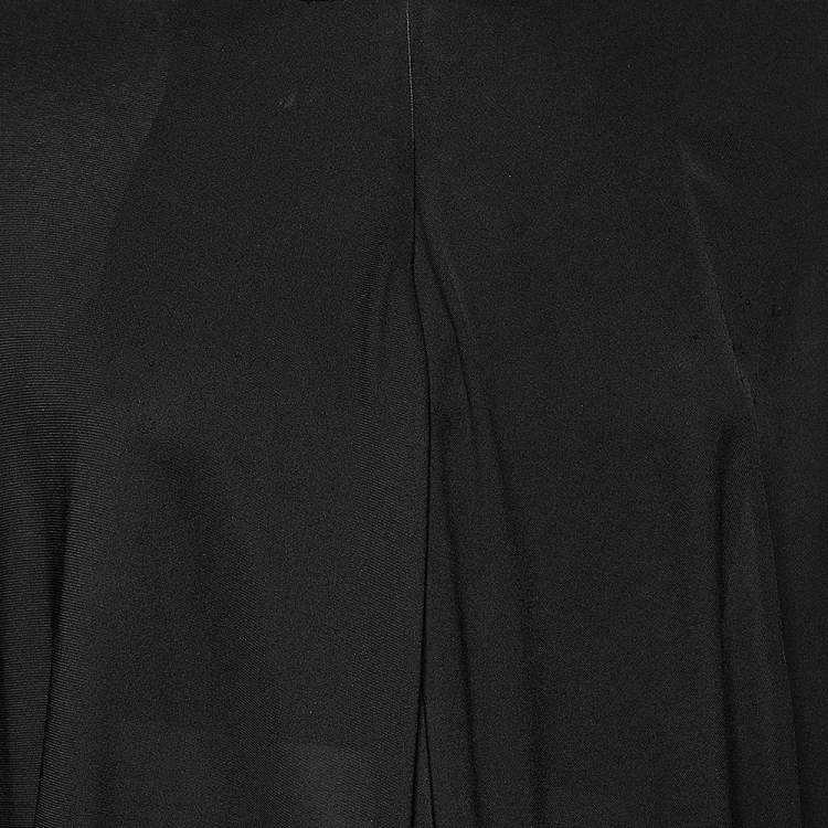 Pre Owned Roberto Cavalli Black Jersey Knit Cape Sleeve Dress S