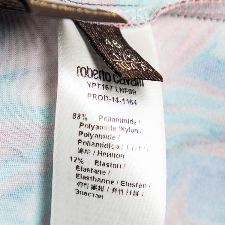 مملوكة مسبقًا Roberto Cavalli Multicolor Printed Jersey Faux Wrap Maxi Dress L