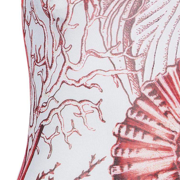 Pre Owned Roberto Cavalli Red /White Print Top S
