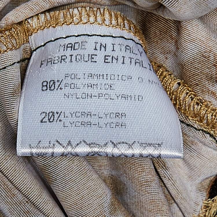 Pre Owned Roberto Cavalli Vintage Brow Animal Printed Knit Top XL