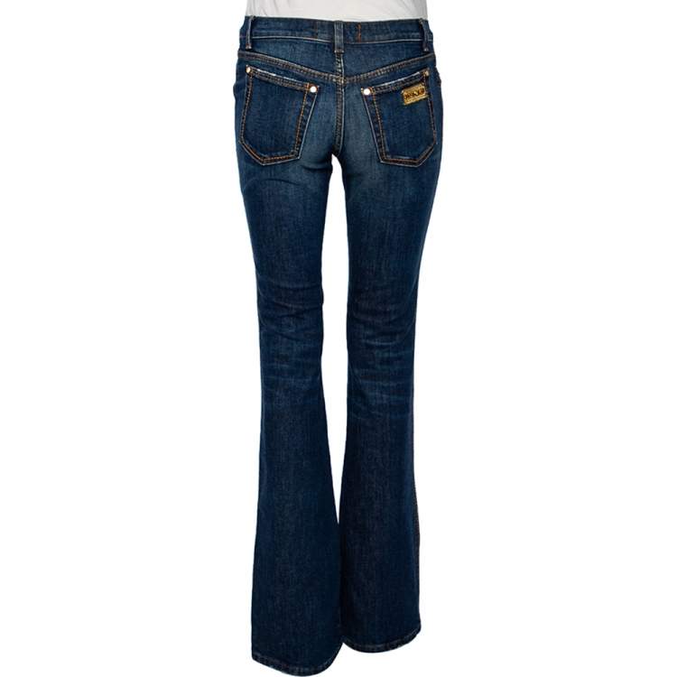 Pre Owned Roberto Cavalli Blue Faded Effect Denim Jeans S