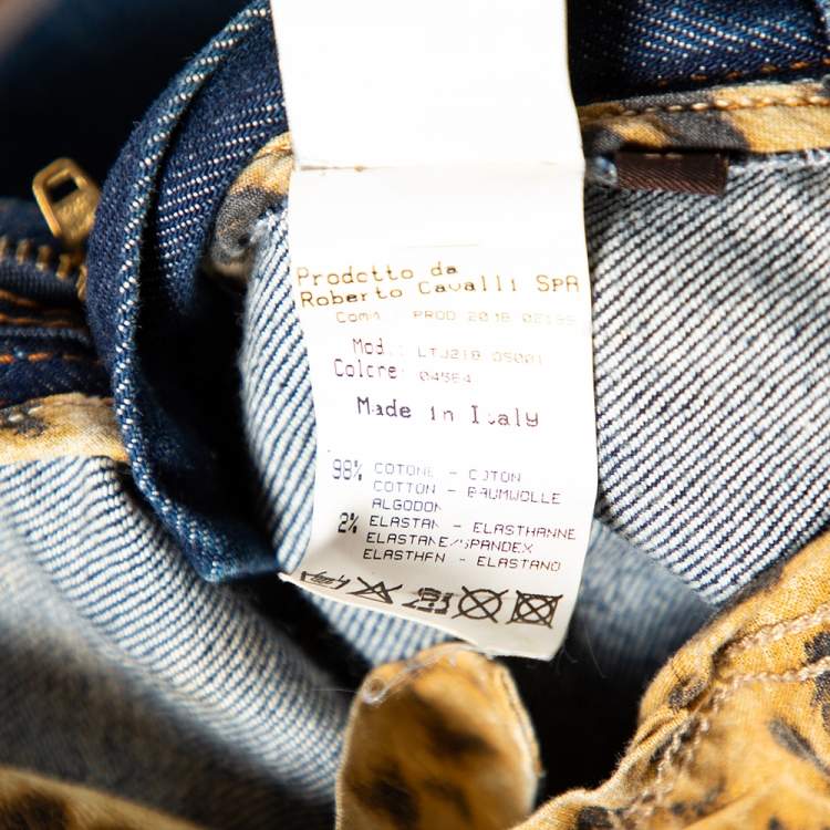 Pre Owned Roberto Cavalli Blue Faded Effect Denim Jeans S