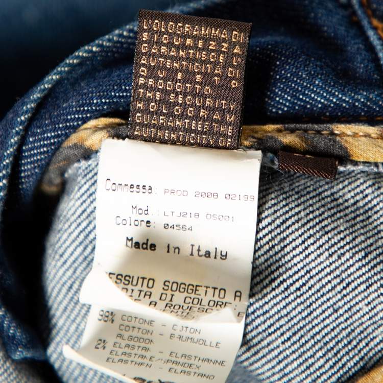Pre Owned Roberto Cavalli Blue Faded Effect Denim Jeans S