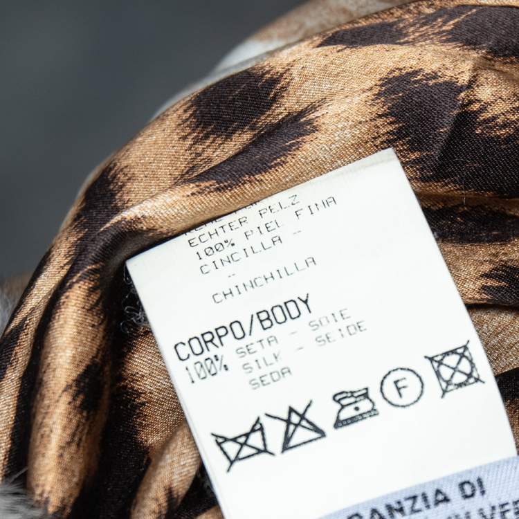 Pre Owned Roberto Cavalli Black Silk Fur Collar Detail Quilted Jacket S