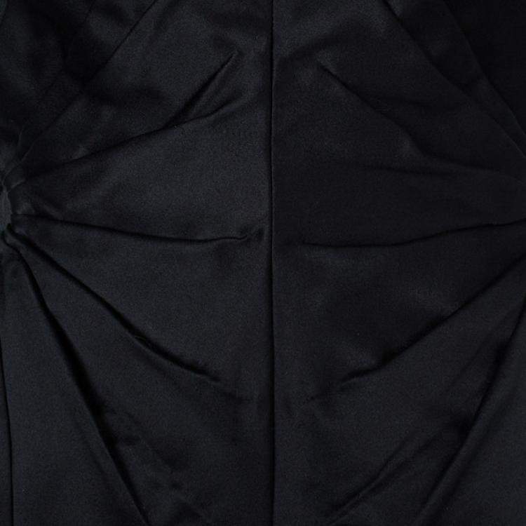 Pre Owned Roberto Cavalli Black Silk Evening Gown M