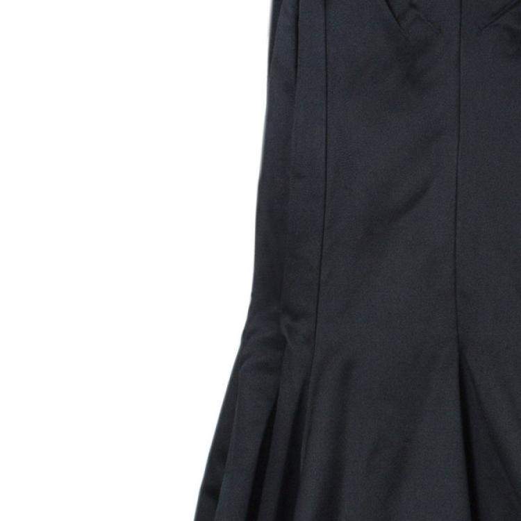 Pre Owned Roberto Cavalli Black Silk Evening Gown M