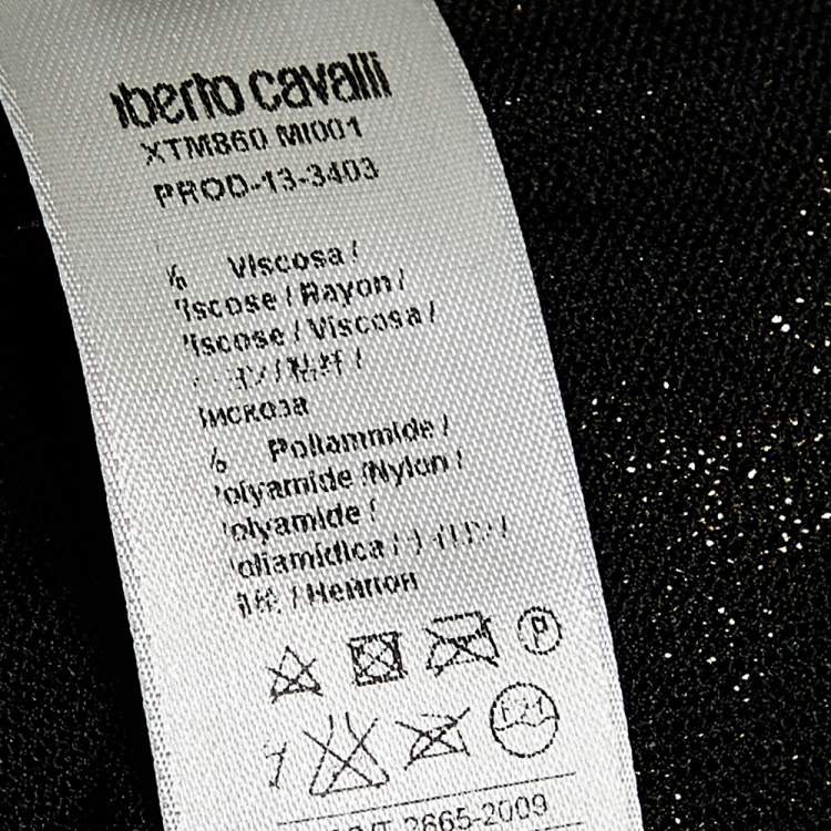 Pre Owned Roberto Cavalli Gold Knit Scale Detail Sleeveless Dress S