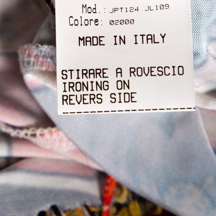 مملوكة مسبقًا Roberto Cavalli Multicolor Printed Silk & Jersey Dress S