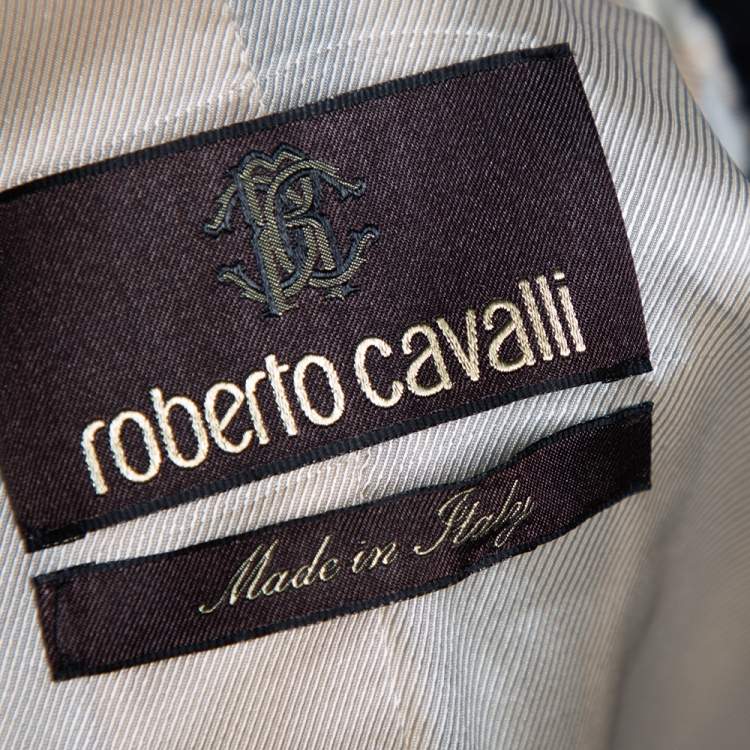 Pre Owned Roberto Cavalli Multicolored Printed Silk Single Breasted Blazer S