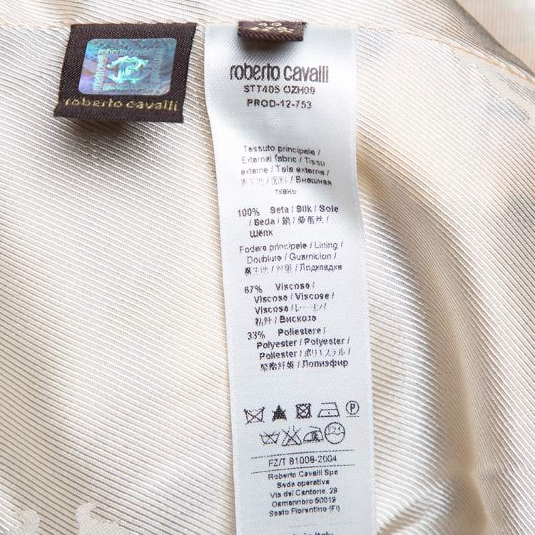 Pre Owned Roberto Cavalli Multicolored Printed Silk Single Breasted Blazer S