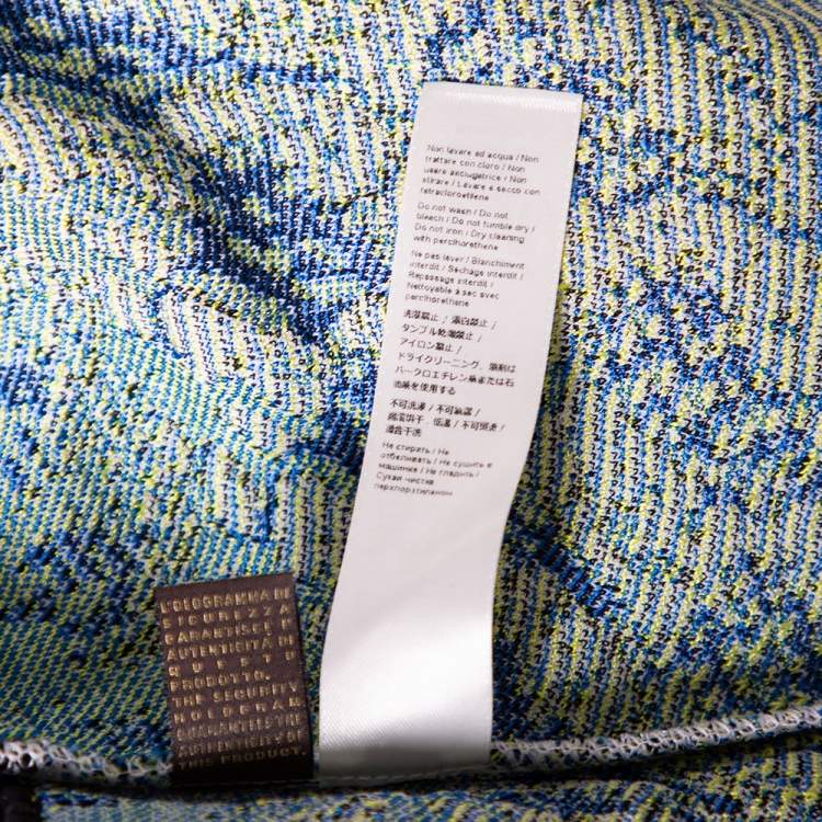 Pre Owned Roberto Cavalli Multicolored Jacquard Silk & Mesh Inset Sleeveless Dress M