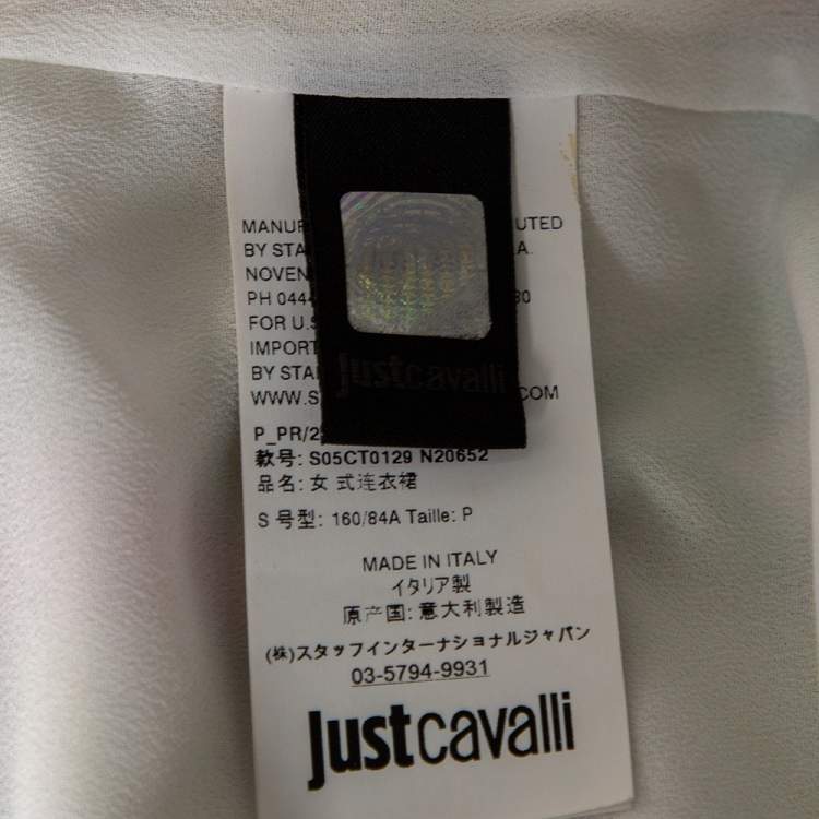 Pre Owned Just Cavalli Multicolor Printed Jersey Cutout Detail Sleeveless Midi Dress S