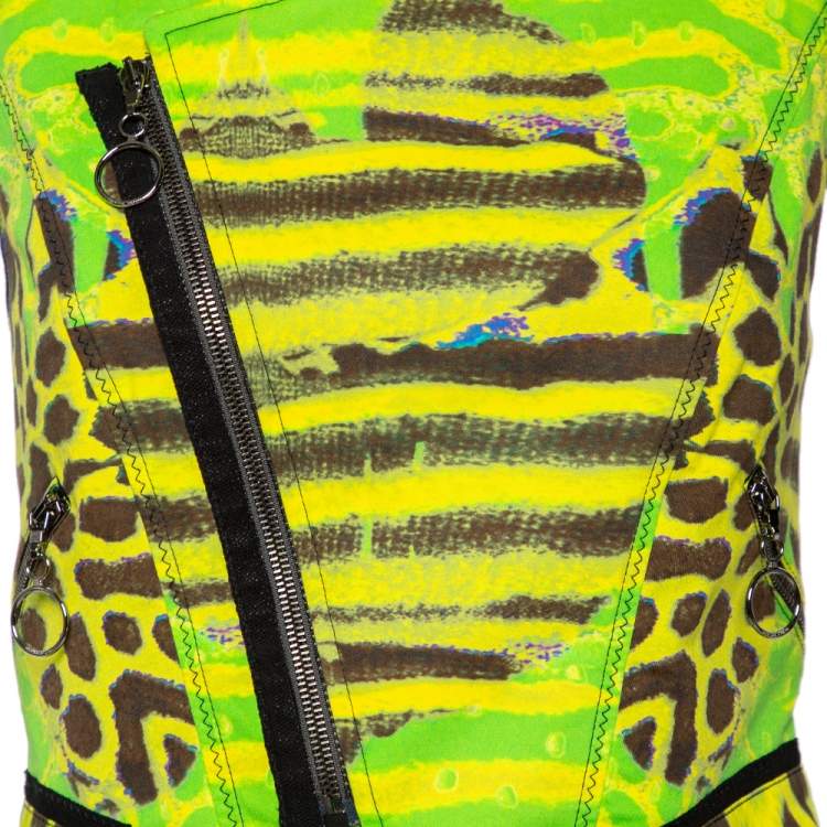 Pre Owned Roberto Cavalli Multicolored Printed Cotton Sleeveless Vest S