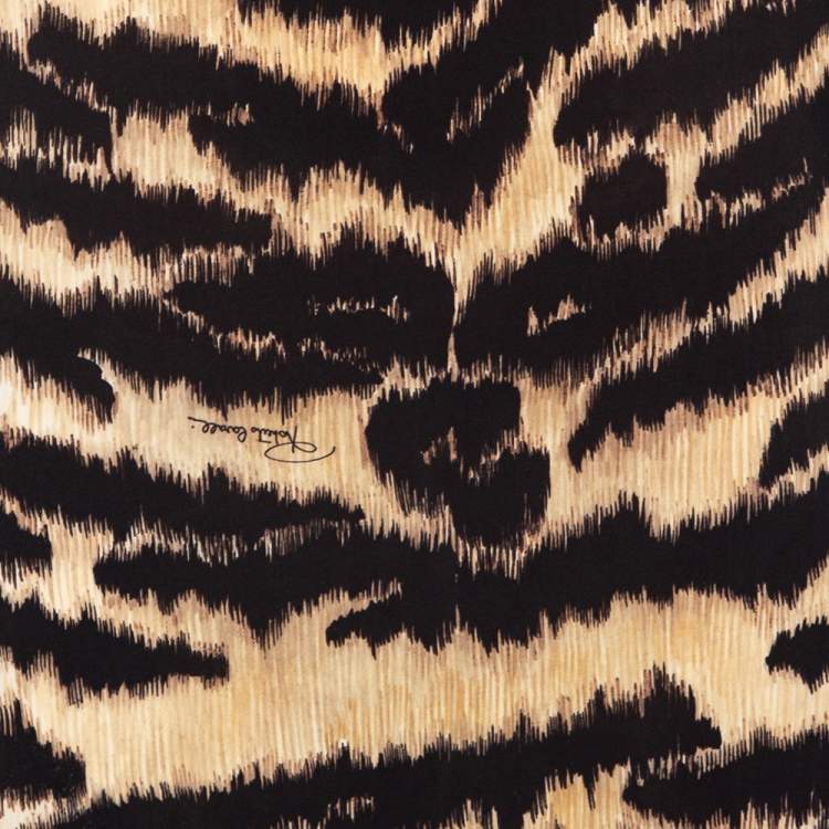 Pre Owned Roberto Cavalli Multicolored Animal & Snake Skin Print Jersey Maxi Skirt S 