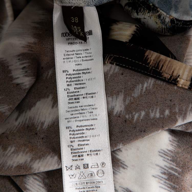Pre Owned Roberto Cavalli Multicolored Animal & Snake Skin Print Jersey Maxi Skirt S 