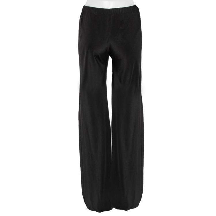 Pre Owned Roberto Cavalli Black Silk Belted Harem Pants S