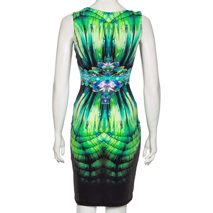 Pre Owned Roberto Cavalli Multicolored Print Jersey Sleeveless Dress S 