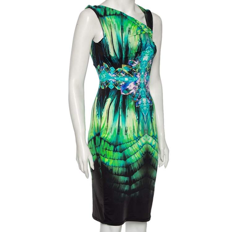 Pre Owned Roberto Cavalli Multicolored Print Jersey Sleeveless Dress S 