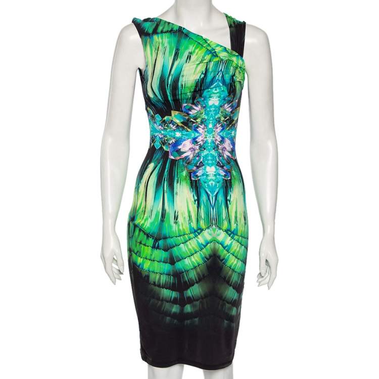 Pre Owned Roberto Cavalli Multicolored Print Jersey Sleeveless Dress S 