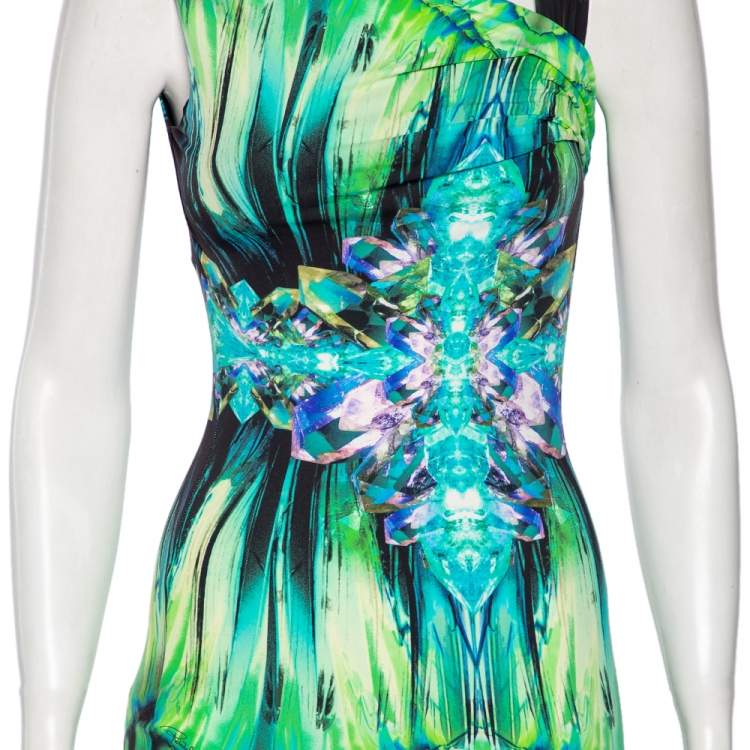 Pre Owned Roberto Cavalli Multicolored Print Jersey Sleeveless Dress S 